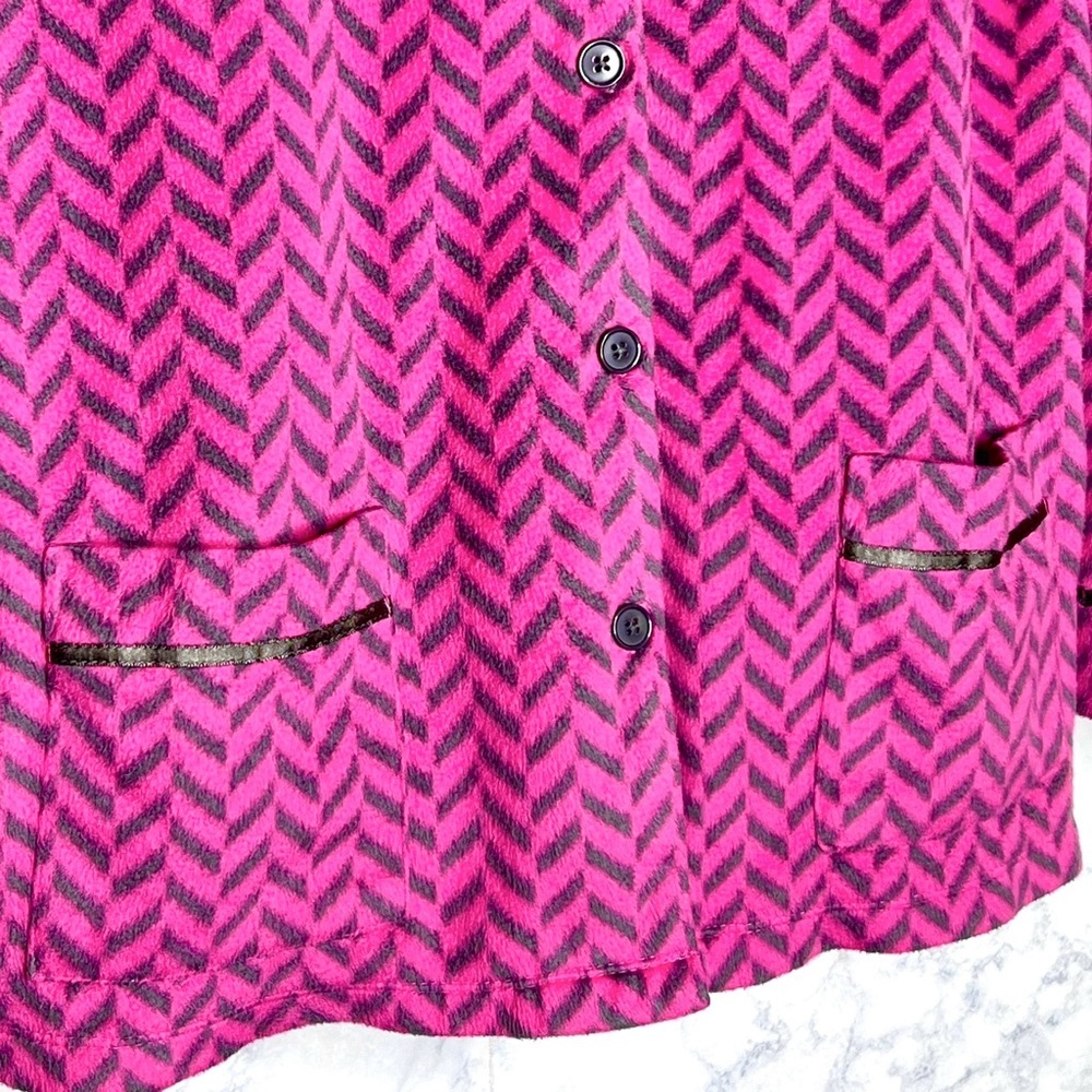 Anne Klein Sleep Lounge Fleece Set Pink Gray Herringbone Print Women’s Large - Picture 5 of 12